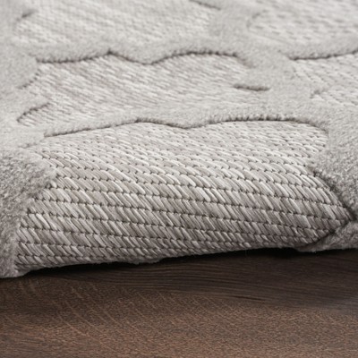 Silver Grey Trellis Flat Woven 8' x 10' Synthetic Rug