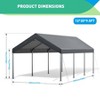 Outdoor Carport, Heavy Duty Car Canopy, Portable Garage Party Tent, Carport Shelter for Car Bike Boat Yellow - 3 of 4