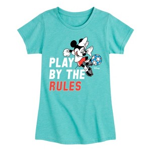 Girls' - Disney - Play By The Rules Soccer Fitted Short Sleeve Graphic T-Shirt - 1 of 4
