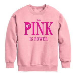 Boys' - Barbie - Pink Is Power Graphic Long Sleeve Fleece Sweatshirt - 1 of 4