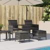 vidaXL Patio Sofa Set Grey PE rattan 2 Seater Removable Covers - 4 of 4