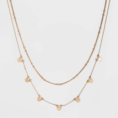 Paddle And Universal Layer Necklace : - Target Thread™ Chain Gold