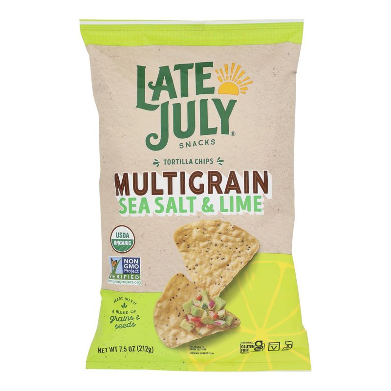 Late July Snacks Multigrain Sea Salt and Lime Tortilla Chips - Case of 12/7.5 oz, 2 of 7