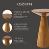 COZAYH Pedestal Wooden End Table for Small Space Living Room or Bedroom, Walnut - 4 of 4