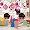 Big Dot of Happiness Chic 40th Birthday - Pink, Black and Gold - Birthday Party Hanging Decor - Party Decoration Swirls - Set of 40 - 2 of 4
