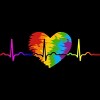 Adult Design By Humans Rainbow Heartbeat Pride By corndesign Tank Top - 2 of 2