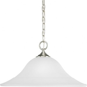 Progress Lighting Trinity 1-Light Pendant, Brushed Nickel, Etched Glass Shade - 1 of 2