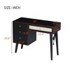 Dressing Table with Stool Makeup Vanity Set, Wood Vanity Desk with 4 Drawers, Storage Space–Maison Boucle - 3 of 4