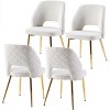 Modern Fabric Upholstered Dining Chairs Set of 4,Metal Leg Hollow Back Kitchen Dining Room Chair,Armless Padded Side Chair-Coolbibila - 3 of 4