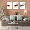 Framed Set of 3 Wall Art Santa Claus with Sleigh Deer Xmas Sign Home Decor 12x16 Inch Brown Prints Wall Decorations - 4 of 4