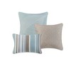 NicBex Bedding Comforter Sets 6 Piece Bedding Set Floral Style Leaf Embroidered Reversible Quilt with Throw Pillows, Blue+White - 3 of 4