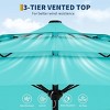 3 Tiers Heavy Duty Patio Umbrella,Outdoor Market Table Umbrellas  , Market Umbrella Outdoor with Ventilation and Hand Crank - 4 of 4