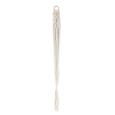 Macrame Plant Hanger White Cotton Rope & Bamboo by Foreside Home & Garden