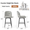 Dyonery Counter Height Bar Stools Set of 2/3,26" Height Upholstered Swivel Bar Stools with Back and with Footrest,Bar Stools for Kitchen Stool Chairs - 2 of 4