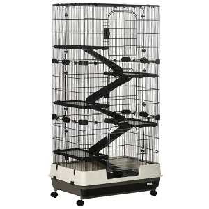 Skyzone Rolling Small Animal Cage with 6 Tiers, Ramps, Lockable Wheels, Deep Litter Base & Removable - 1 of 4