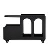 CAVINAS Coffee Tables for Living Room Coffee Table with 5mm Thick Fluted Tempered Glass Modern Center Table with Lockable Wheels - 2 of 4