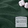 Waffle Weave Shower Curtain Dark Green Cotton Heavyweight Washable Bathroom 72Wx72L - 2 of 2