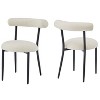 Dining Chairs Set of 2, Modern Dining Chairs with Cushions and Metal Legs, Round Upholstered Chairs for Kitchen, Living Room-Christopher Knight Home - 2 of 4