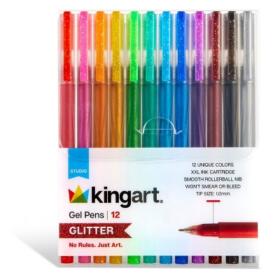 KINGART Gel Pens 12 Glitter Colors