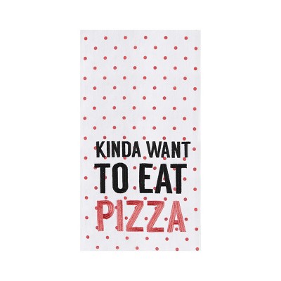 C&F Home Eat Pizza Embroidered Cotton Printed Flour Sack Kitchen Towel Dishtowel