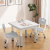 Kids Table and Chair Set for Ages 2-10, Height Adjustable Toddler Table and 2 Chairs Set with Graffiti Desktop & Non-Slip Legs - 2 of 4