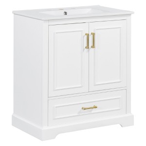 Dexmalle 30"Bathroom Vanity with 1 Divider Drawer and 2 Soft-close Doors - 1 of 4