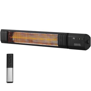 1500W Wall-Mount Infrared Carbon Heater with Heat Levels, Black - 1 of 4
