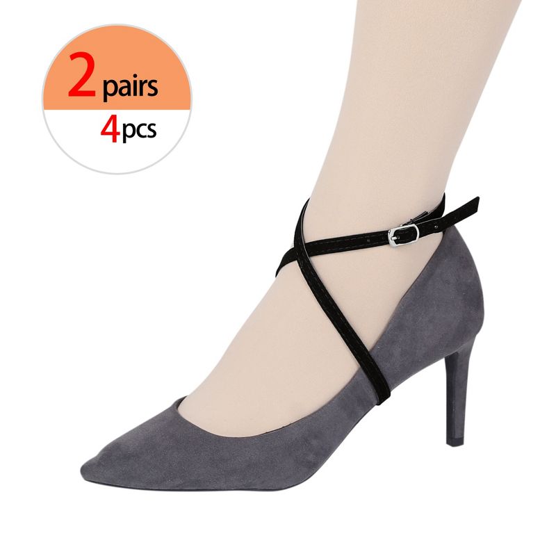 Allegra K Women's Adjustable Detachable Crossed Anti-Slip Shoe Straps for Heels with Buckle, 4 of 5