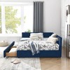 VYNXARIA Sumptuous Dark Blue Velvet Storage Bed: Tufted Luxury, Sofa - Style Comfort for Bedroom and Living Room - 3 of 4
