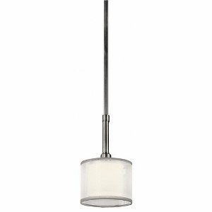 Lacey 10.25" 1 Light Mini Pendant with Satin Etched Cased Opal Inner Diffusers and White Translucent Organza Outer Shade in Antique Pewter - 1 of 1