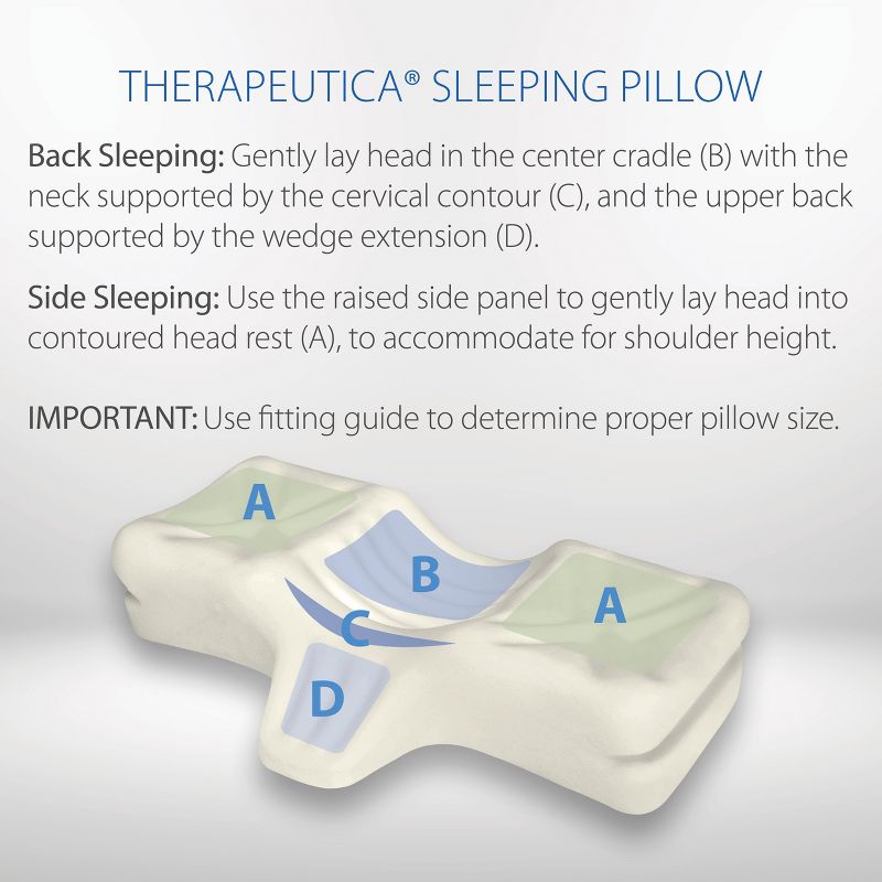 Therapeutica Orthopedic Sleeping Pillow, Helps Spinal Alignment & Neck Support, 6 of 10