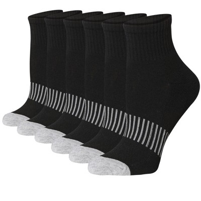 Tipi Toe Women's 6-Pairs Running & Athletic Sports Performance Midnight Mosaic Grey Checkers Patterned Quarter Socks For Women