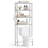SONGMICS 4 Tier Over The Toilet Storage Metal Storage Rack with Adjustable Shelves and Hooks Space-Saving Bathroom Shelf Organizer - 2 of 4