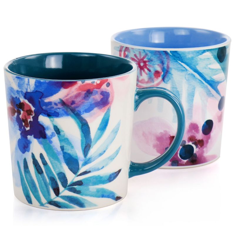 Spice by Tia Mowry Goji Blossom Fine Ceramic 4 Piece 17oz Mug Set in Multi Color, 4 of 8