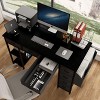 CAVINAS Office Desk Morden Writing Desk with 7 Storage Drawers, 2 Open Shelves and Side Pocket for Work - 2 of 4