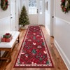 Washable Runner Rug Non Slip Kitchen Rugs Christmas Indoor Entryway Rug Trellis Soft Bath Mat - 3 of 4