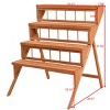 Costway 4 Tier Wood Plant Stand Flower Pot Holder Display Shelves Rack Stand Ladder Step - 2 of 4