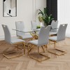 Grungis Faux Leather Armless Kitchen Chair Set of 6,Upholstered Dining Chairs with Gold Chrome Metal Legs for Dining Room,Kitchen - 4 of 4