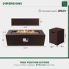 UPHA 42"  Outdoor Propane Fire Pit Coffee Table, Rectangular Patio Heater w 50,000 BTU Stainless Steel Burner, Tank Table and Rain Cover - 3 of 4