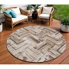Brown Taupe And Tan Geometric Washable Indoor Outdoor Area Rug - 2 of 4