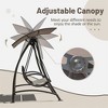 Osparple 2-Seat/3-Seat Patio Swing Chair,Outdoor Porch Swing with Steel Frame and Adjustable Canopy for Poolside,Backyard,Garden,Brown - 4 of 4