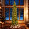 Tangkula 12 FT Pre-Lit Artificial Pencil Christmas Tree Green Hinged Xmas Tree with 2840 Branch Tips 1000 Warm White LED Lights & Folding Metal Stand - 2 of 4