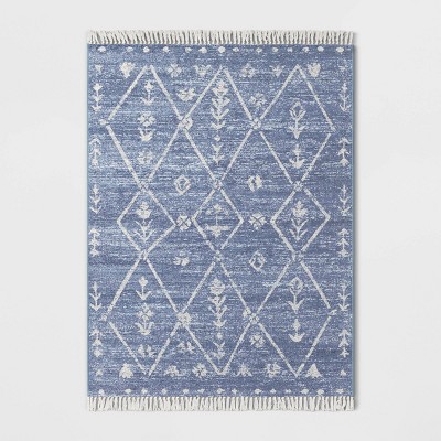7'x10' Tapestry Rectangular Woven Outdoor Area Rug Blue - Threshold™