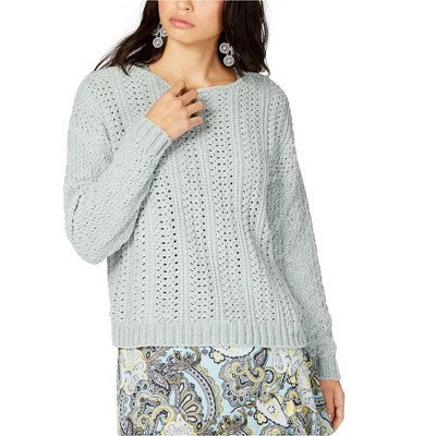 I.N.C International Concepts Womens Chenille Pullover Sweater, Green, X-Large