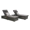 VisioGear Patio 2-Piece Chairs Tanning Lounges with Storage, Beach Recliners with Adjustable Backrest, Dark Gary, 77"*25"*14.8" - 4 of 4
