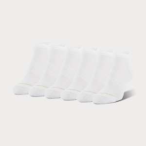 All Pro Women's 6pk Pack Aqua No Show Cush & Tab  Socks - White 4-10: Moisture Wicking, Arch Support, Breathable Mesh - 1 of 3