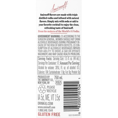 Smirnoff Green Apple Flavored Vodka - 750ml Bottle