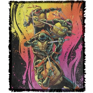 TMNT TMNT Gradient Group Splash Blanket 50"x60" Woven Tapestry - 1 of 4