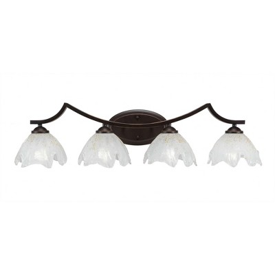 Toltec Lighting Zilo 4 - Light Vanity in  Dark Granite with 7" Gold Ice Shade