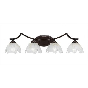 Toltec Lighting Zilo 4 - Light Vanity in  Dark Granite with 7" Gold Ice Shade - 1 of 1